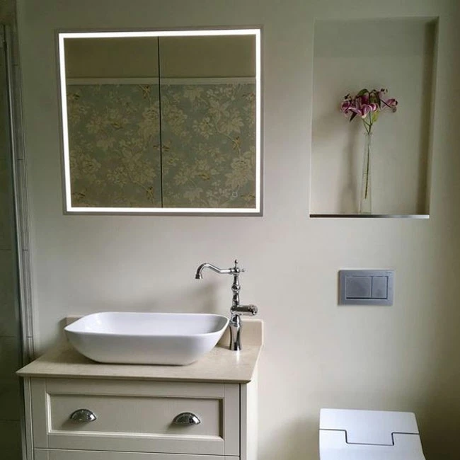 HiB Vanquish 80 Double Door Recessed LED Bathroom Cabinet 730mm H X 830mm W 6 HiB Vanquish 80 Double Door Recessed LED Bathroom Cabinet 730mm H X 830mm W - Image 4