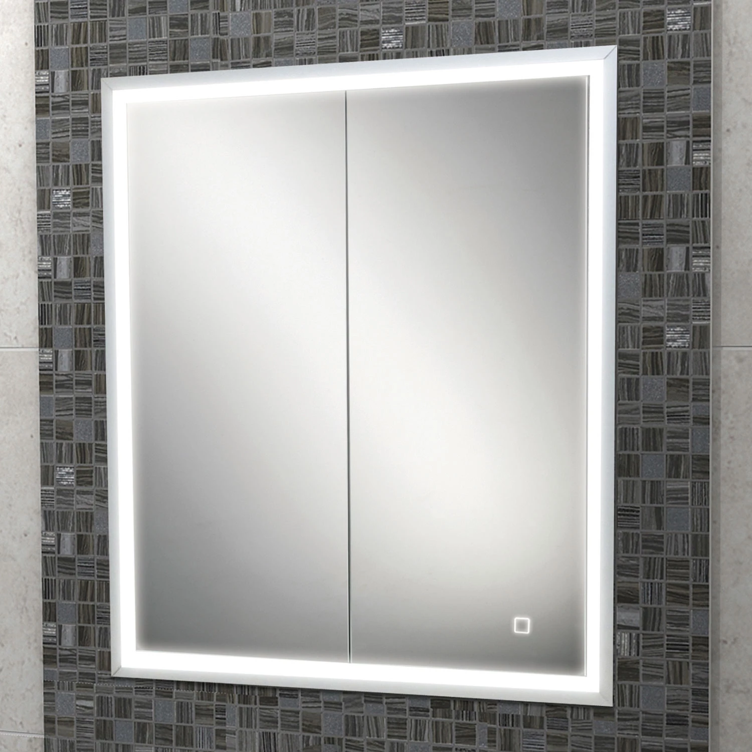 HiB Vanquish 60 Double Door Recessed LED Bathroom Cabinet 730mm H X 630mm W 3 HiB Vanquish 60 Double Door Recessed LED Bathroom Cabinet 730mm H X 630mm W