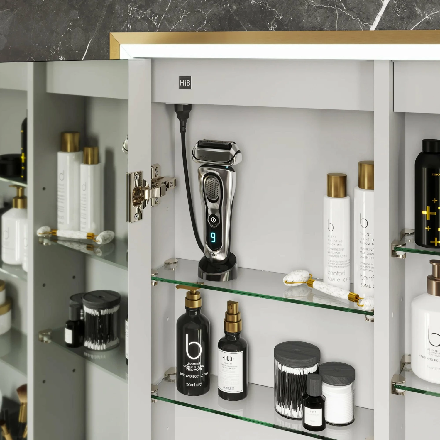 HiB Vanquish 60 Double Door Recessed LED Bathroom Cabinet 730mm H X 630mm W 8 HiB Vanquish 60 Double Door Recessed LED Bathroom Cabinet 730mm H X 630mm W - Image 6