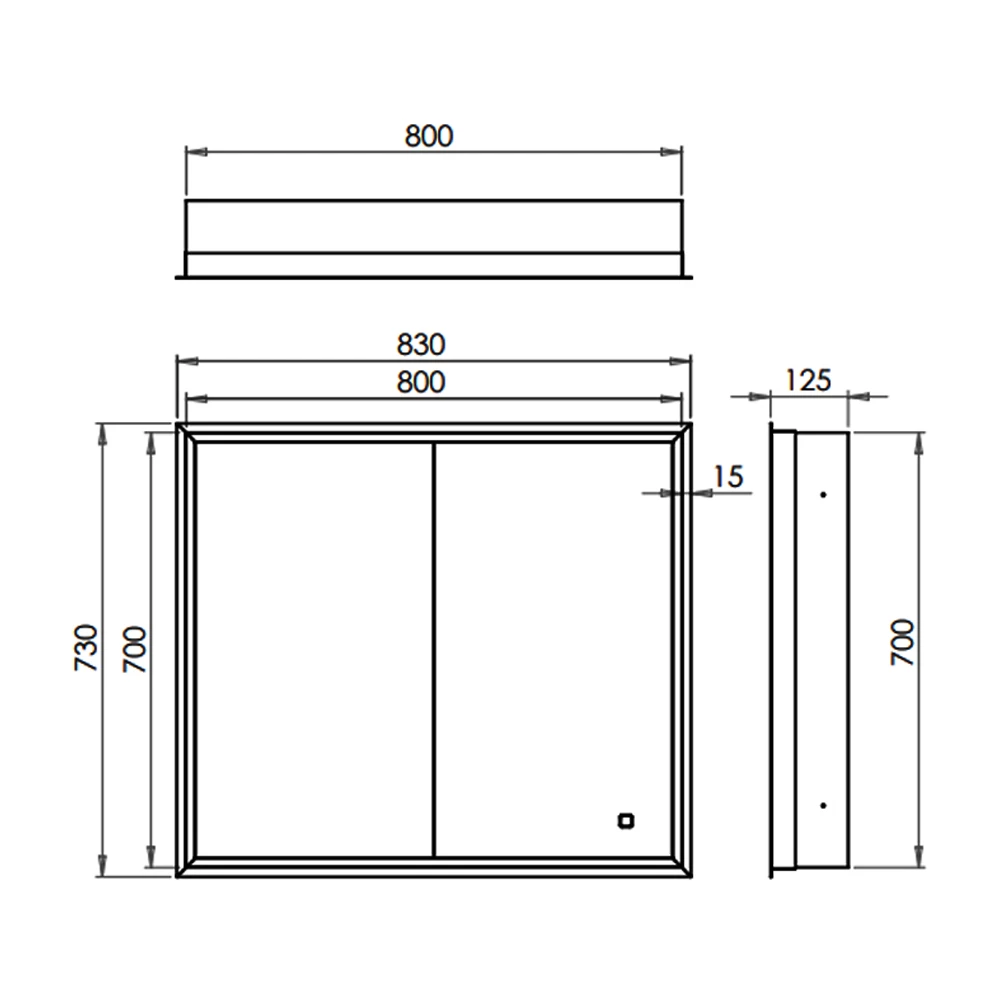 HiB Vanquish 80 Double Door Recessed LED Bathroom Cabinet 730mm H X 830mm W 3 HiB Vanquish 80 Double Door Recessed LED Bathroom Cabinet 730mm H X 830mm W