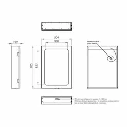 HiB Vapor 50 Aluminium LED Single Door Bathroom Cabinet 700mm H X 500mm W X 122mm D 7 HiB Vapor 50 Aluminium LED Single Door Bathroom Cabinet 700mm H X 500mm W X 122mm D -HEATANDPLUMB Sales hib vapor 50 bathroom cabinet 51400 2 1