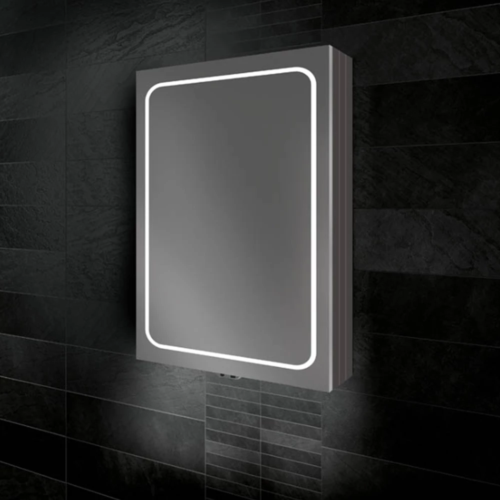 HiB Vapor 50 Aluminium LED Single Door Bathroom Cabinet 700mm H X 500mm W X 122mm D 4 HiB Vapor 50 Aluminium LED Single Door Bathroom Cabinet 700mm H X 500mm W X 122mm D - Image 2