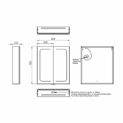 HiB Vapor 60 Aluminium LED Double Door Bathroom Cabinet 700mm H X 604mm W X 122mm D 13 HiB Vapor 60 Aluminium LED Double Door Bathroom Cabinet 700mm H X 604mm W X 122mm D -HEATANDPLUMB Sales hib vapor 60 bathroom cabinet 51500 3 1