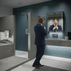 HiB Vapor 80 Aluminium LED Double Door Bathroom Cabinet 700mm H X 804mm W X 122mm D -HEATANDPLUMB Sales hib vapor 80 bathroom cabinet 51600 1