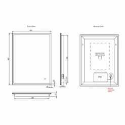 HiB Vega 60 Portrait Demistable LED Bathroom Mirror With Charging Socket 800mm H X 600mm W -HEATANDPLUMB Sales hib vega bathroom mirror 78751000 3