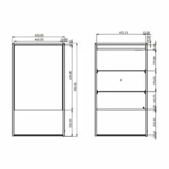 HiB Verve 50 LED Single Door Bathroom Cabinet 900mm H X 500mm W