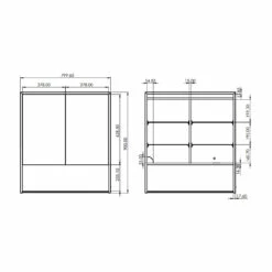 HiB Verve 80 LED Double Door Bathroom Cabinet 900mm H X 800mm W -HEATANDPLUMB Sales hib verve 80 bathroom cabinet 52900 1 1