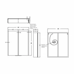 HiB Xenon 60 Aluminium Double Door Bathroom Cabinet With Vertical LED 700mm H X 605mm W X 130mm D 8 HiB Xenon 60 Aluminium Double Door Bathroom Cabinet With Vertical LED 700mm H X 605mm W X 130mm D -HEATANDPLUMB Sales hib xenon bathroom cabinet 46100 3 1