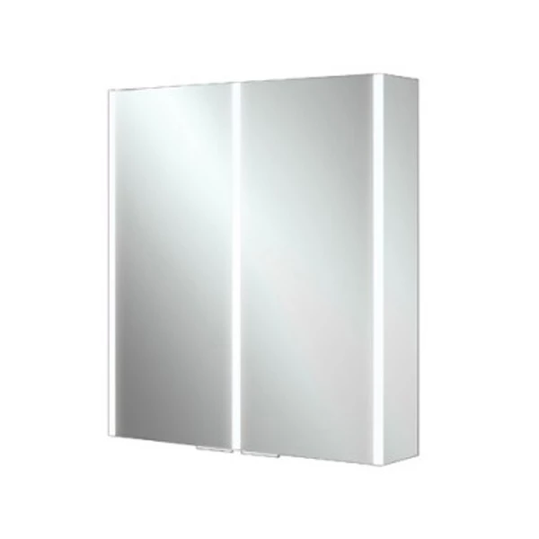 HiB Xenon 60 Aluminium Double Door Bathroom Cabinet With Vertical LED 700mm H X 605mm W X 130mm D 4 HiB Xenon 60 Aluminium Double Door Bathroom Cabinet With Vertical LED 700mm H X 605mm W X 130mm D - Image 2