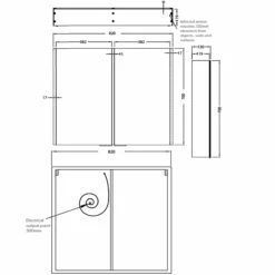 HiB Xenon 80 Aluminium Double Door Bathroom Cabinet With Vertical LED 700mm H X 820mm W X 130mm D 8 HiB Xenon 80 Aluminium Double Door Bathroom Cabinet With Vertical LED 700mm H X 820mm W X 130mm D -HEATANDPLUMB Sales hib xenon bathroom cabinet 46200 2 1