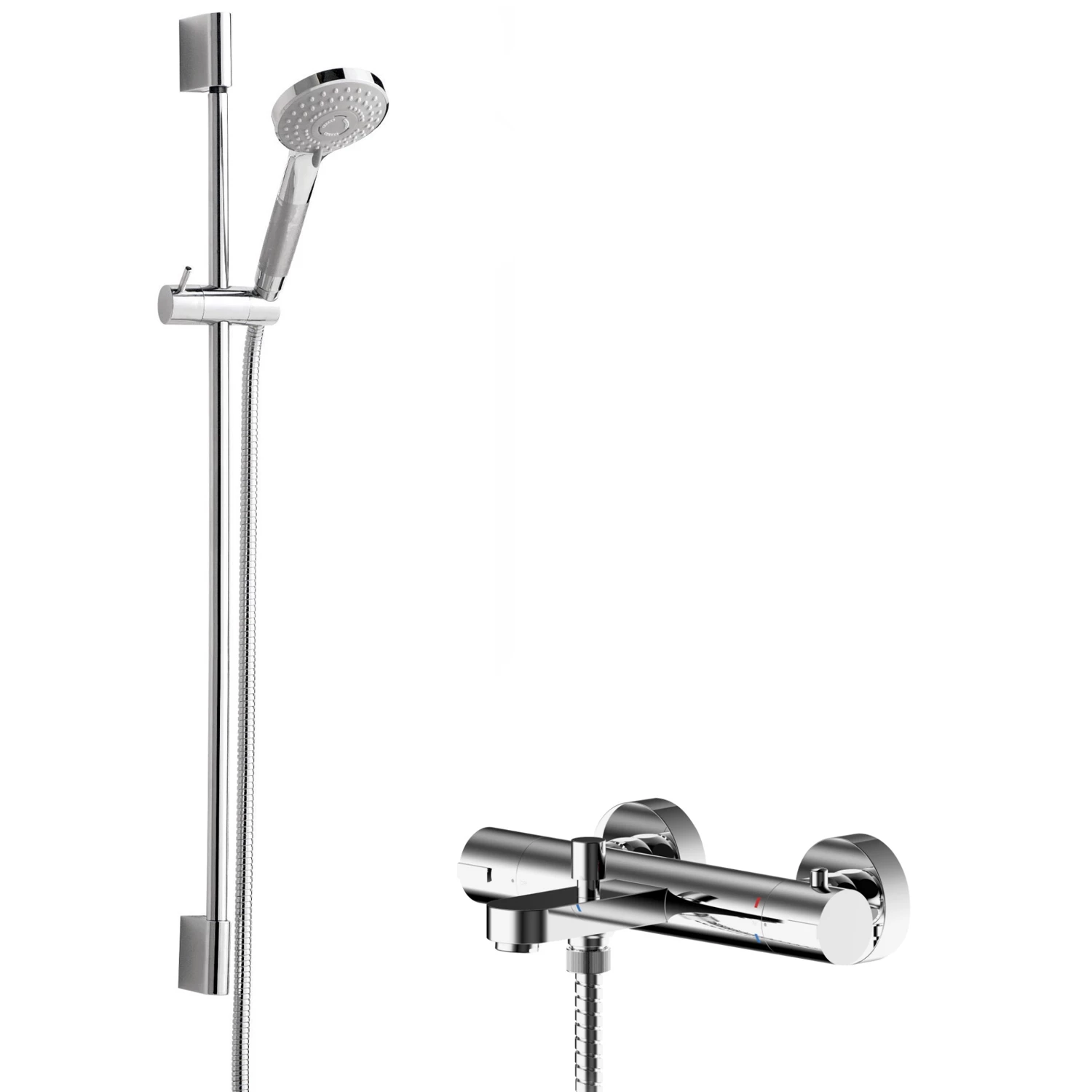 Hudson Reed Arvan Thermostatic Bath Shower Mixer With Slimline Slider Rail Kit - Chrome 4 Hudson Reed Arvan Thermostatic Bath Shower Mixer With Slimline Slider Rail Kit - Chrome - Image 2