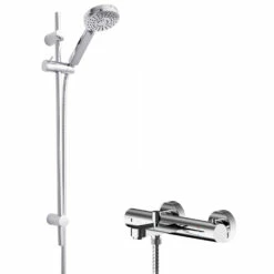 Hudson Reed Arvan Thermostatic Bath Shower Mixer With Water Saving Slider Rail Kit - Chrome