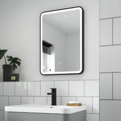 Hudson Reed Black Framed Bathroom Mirror 700mm H X 500mm W 11 Hudson Reed Black Framed Bathroom Mirror 700mm H X 500mm W -HEATANDPLUMB Sales hudson reed black bathroom mirror lq701 2