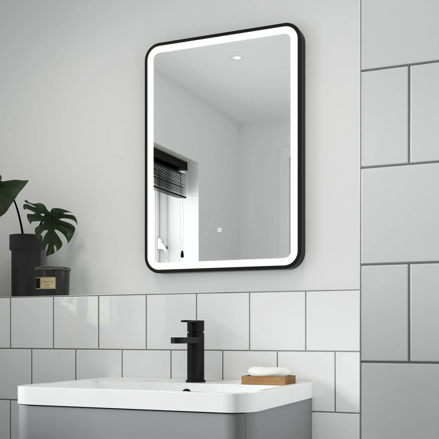 Hudson Reed Black Framed Bathroom Mirror 700mm H X 500mm W 7 Hudson Reed Black Framed Bathroom Mirror 700mm H X 500mm W - Image 5
