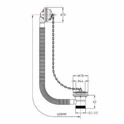 Hudson Reed Classic Concealed Bath Waste And Overflow Brass Plug And Chain - Chrome 5 Hudson Reed Classic Concealed Bath Waste And Overflow Brass Plug And Chain - Chrome -HEATANDPLUMB Sales hudson reed classic waste ea384 1