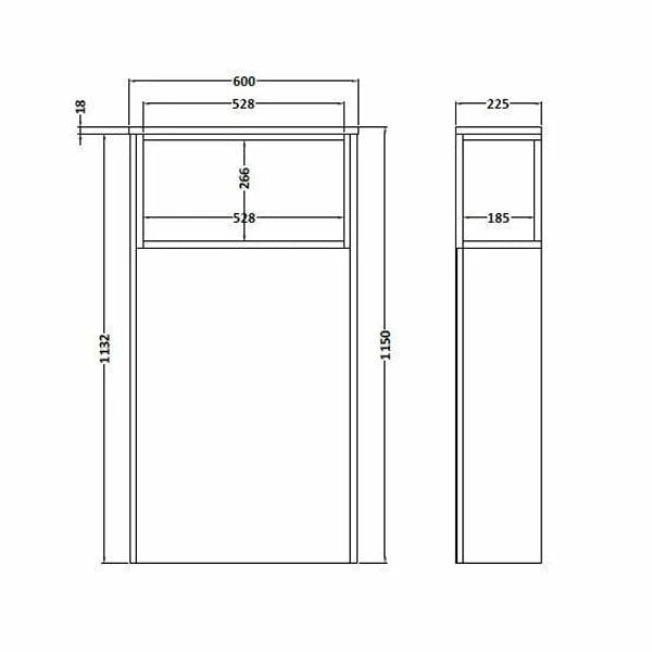 Hudson Reed Coast Shelf Back To Wall WC Unit 600mm Wide - White 4 Hudson Reed Coast Shelf Back To Wall WC Unit 600mm Wide - White - Image 2