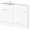 Hudson Reed Fusion LH Combination Unit With 600mm WC Unit - 1200mm Wide - Gloss White -HEATANDPLUMB Sales hudson reed combination white bathroom furniture cbi109
