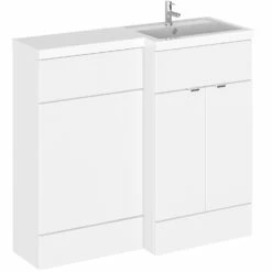 Hudson Reed Fusion RH Combination Unit With 600mm WC Unit - 1200mm Wide - Gloss White