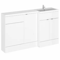 Hudson Reed Fusion RH Combination Unit With 500mm WC Unit - 1500mm Wide - Gloss White 11 Hudson Reed Fusion RH Combination Unit With 500mm WC Unit - 1500mm Wide - Gloss White -HEATANDPLUMB Sales hudson reed combination white bathroom furniture cbi116