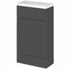 Hudson Reed Fusion Compact WC Unit With Polymarble Worktop 500mm Wide - Gloss Grey 2 Hudson Reed Fusion Compact WC Unit With Polymarble Worktop 500mm Wide - Gloss Grey -HEATANDPLUMB Sales hudson reed compact bathroom furniture cbi904