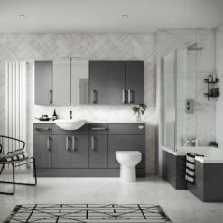 Hudson Reed Fusion Vanity Unit 500mm Wide - Gloss Grey 7 Hudson Reed Fusion Vanity Unit 500mm Wide - Gloss Grey -HEATANDPLUMB Sales hudson reed compact bathroom furniture off981 1 4