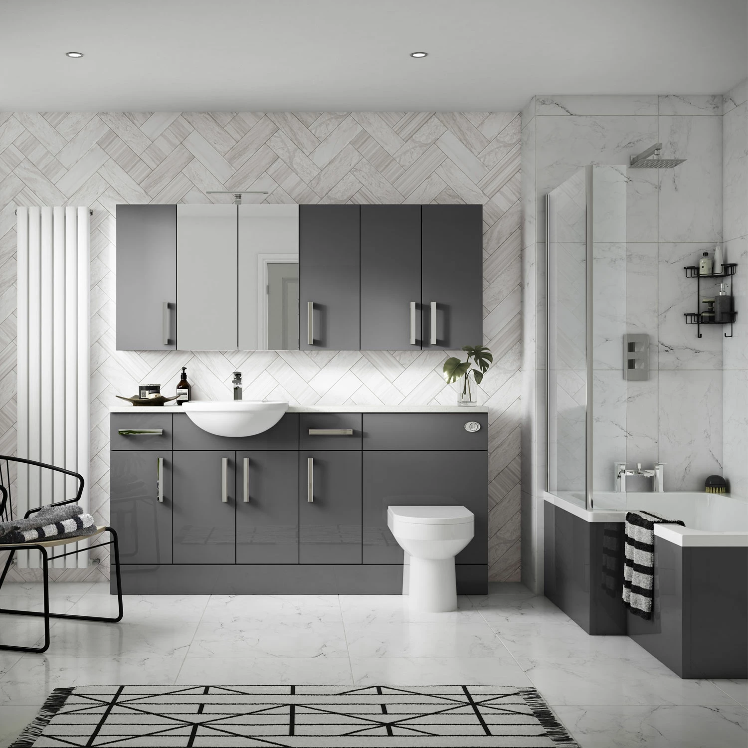 Hudson Reed Fusion Base Unit 500mm Wide - Gloss Grey 4 Hudson Reed Fusion Base Unit 500mm Wide - Gloss Grey - Image 2