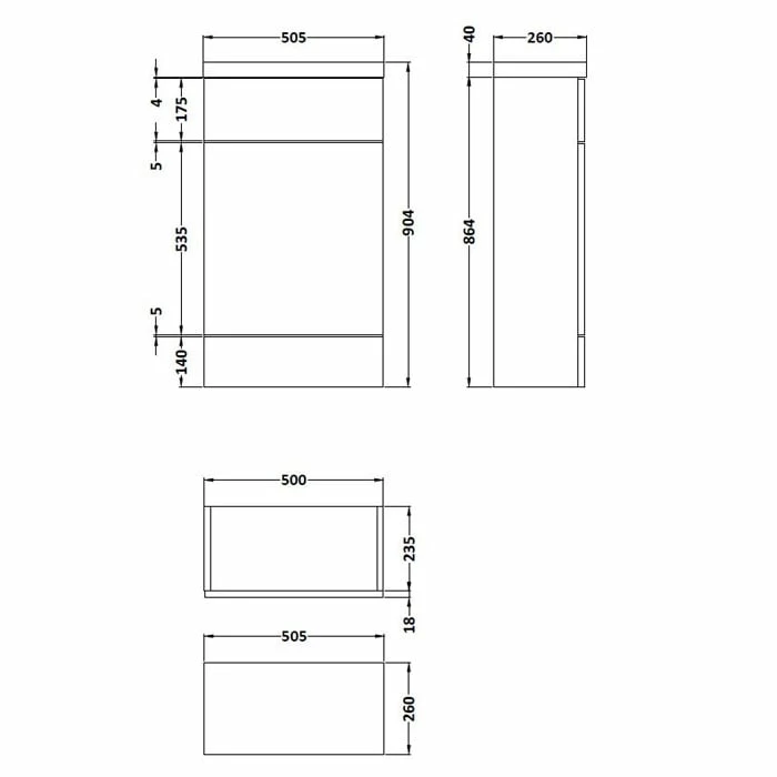 Hudson Reed Fusion Compact WC Unit With Polymarble Worktop 500mm Wide - Gloss White 3 Hudson Reed Fusion Compact WC Unit With Polymarble Worktop 500mm Wide - Gloss White
