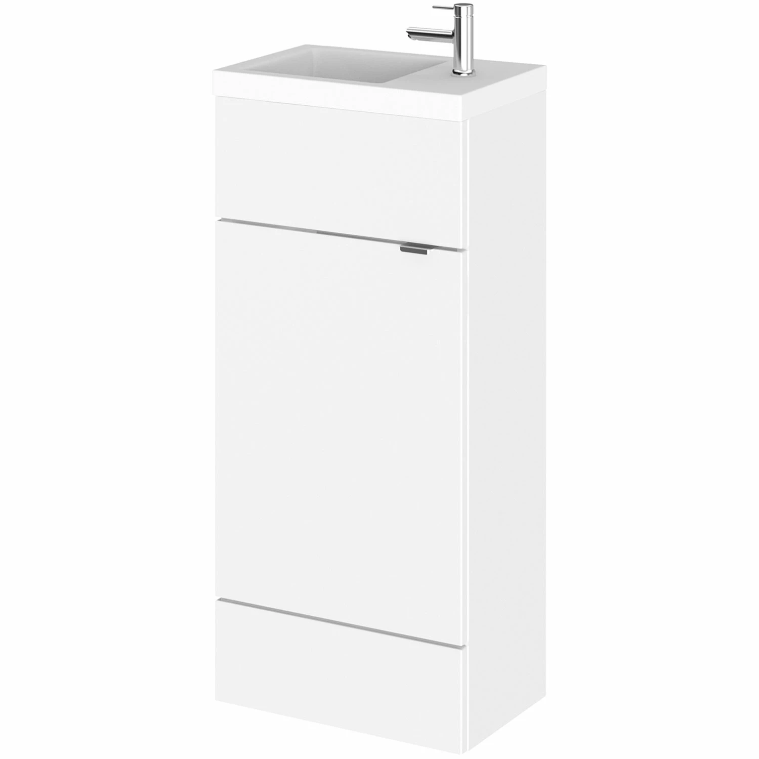 Hudson Reed Fusion Compact Vanity Unit With Basin 400mm Wide - Gloss White 8 Hudson Reed Fusion Compact Vanity Unit With Basin 400mm Wide - Gloss White - Image 6