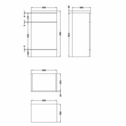 Hudson Reed Fusion WC Unit With Polymarble Worktop 500mm Wide - Charcoal Black Woodgrain -HEATANDPLUMB Sales hudson reed fitted bathroom furniture cbi105 2