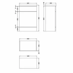 Hudson Reed Fusion WC Unit With Polymarble Worktop 600mm Wide - Gloss White 7 Hudson Reed Fusion WC Unit With Polymarble Worktop 600mm Wide - Gloss White -HEATANDPLUMB Sales hudson reed fitted bathroom furniture cbi120 2