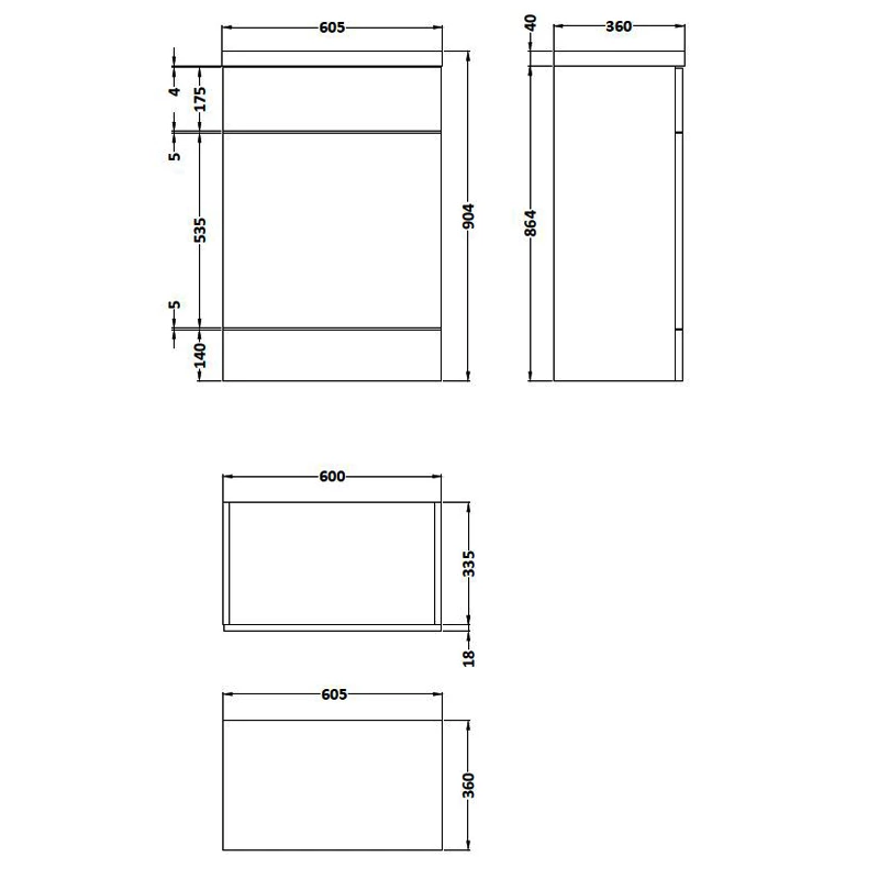 Hudson Reed Fusion WC Unit With Polymarble Worktop 600mm Wide - Natural Oak 4 Hudson Reed Fusion WC Unit With Polymarble Worktop 600mm Wide - Natural Oak - Image 2