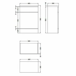 Hudson Reed Fusion WC Unit With Polymarble Worktop 600mm Wide - Gloss Grey 7 Hudson Reed Fusion WC Unit With Polymarble Worktop 600mm Wide - Gloss Grey -HEATANDPLUMB Sales hudson reed fitted bathroom furniture cbi920 1