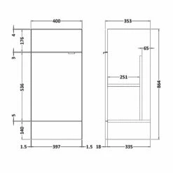 Hudson Reed Fusion Vanity Unit 400mm Wide - Natural Oak