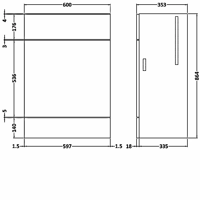 Hudson Reed Fusion WC Unit 600mm Wide - Gloss White 6 Hudson Reed Fusion WC Unit 600mm Wide - Gloss White - Image 4
