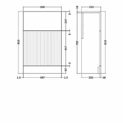 Hudson Reed Fluted WC Unit 500mm Wide - Satin White