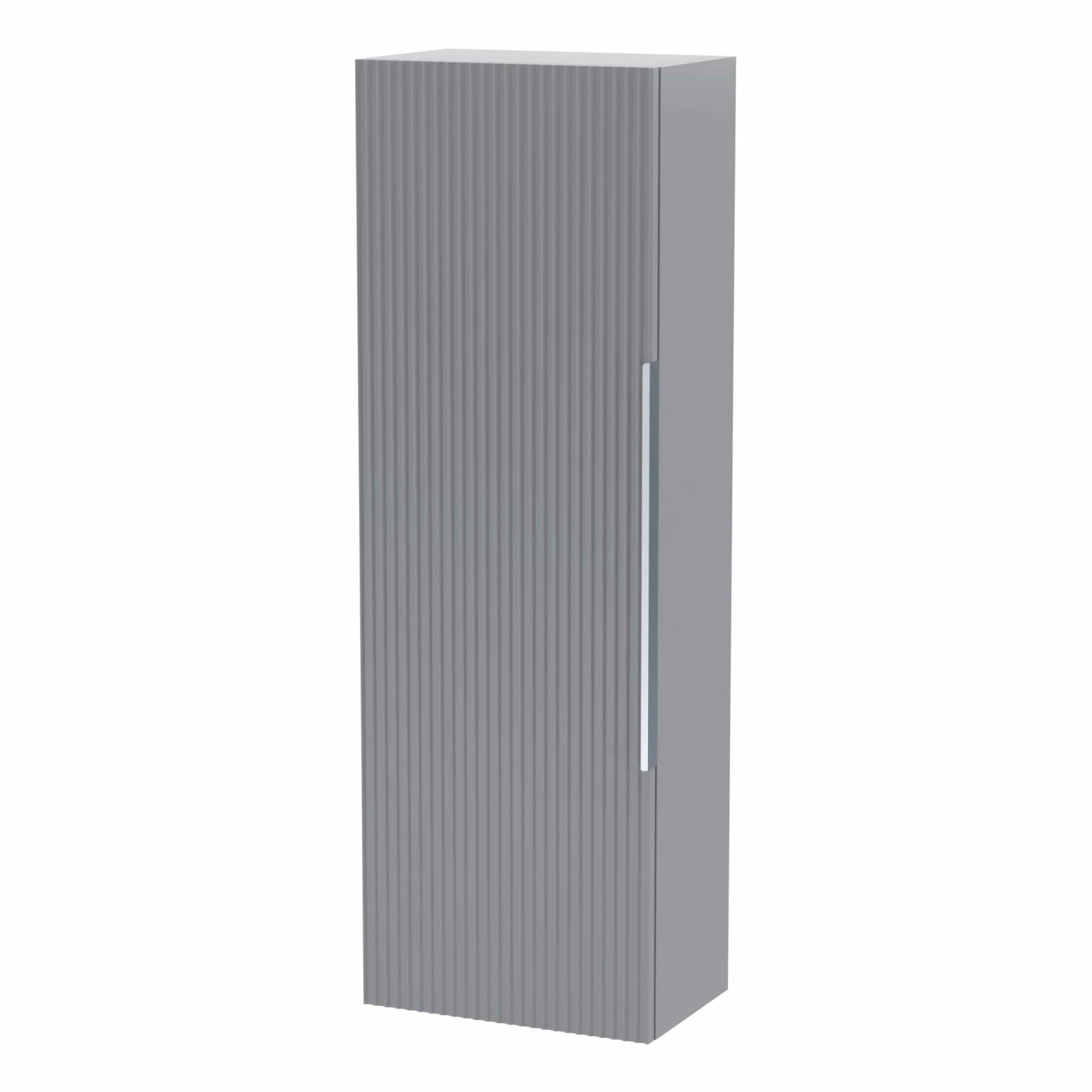 Hudson Reed Fluted Wall Hung Tall Storage Unit 400mm Wide - Satin Grey 3 Hudson Reed Fluted Wall Hung Tall Storage Unit 400mm Wide - Satin Grey