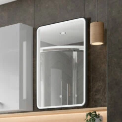 Hudson Reed Black Framed Bathroom Mirror 700mm H X 500mm W