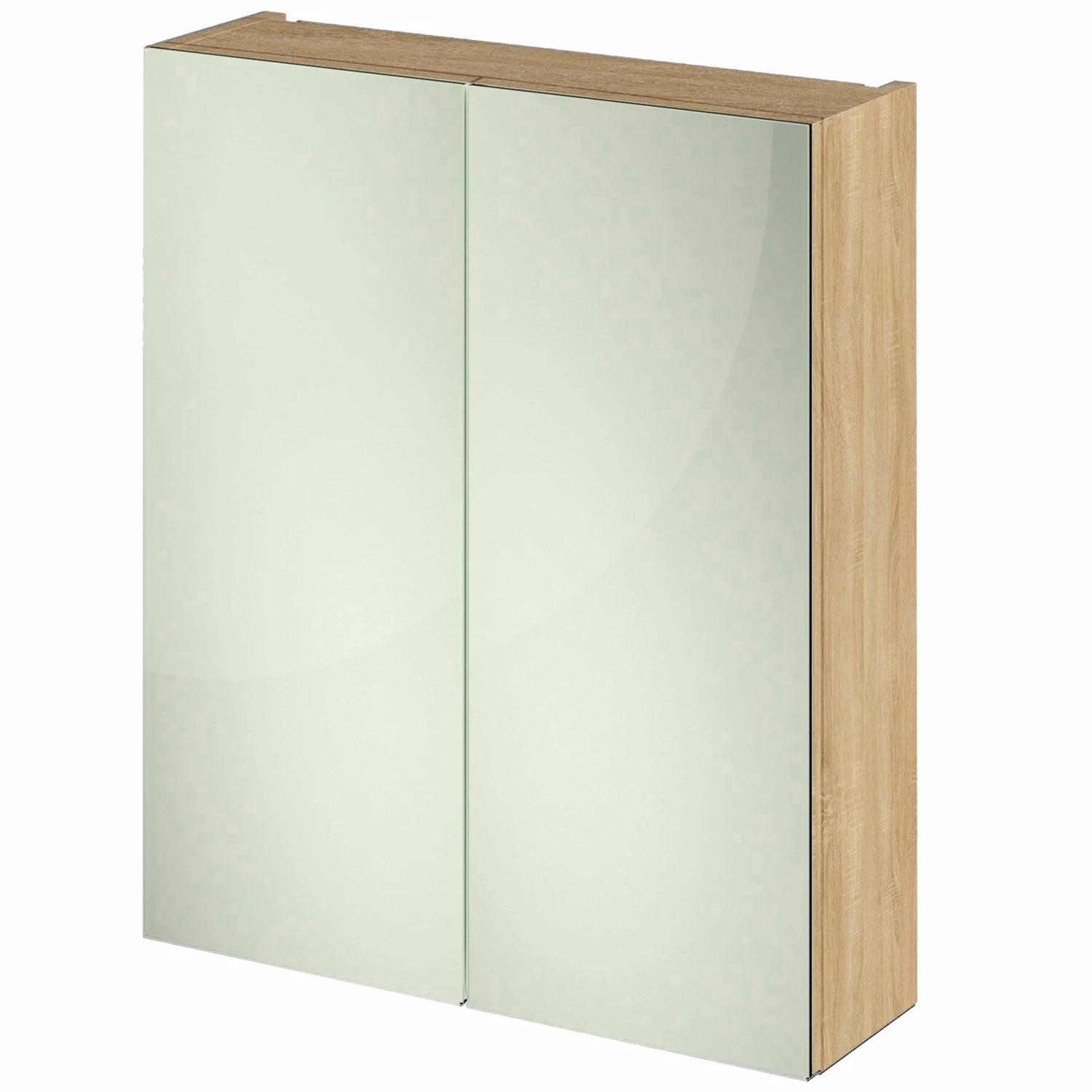Hudson Reed Fusion Mirrored Bathroom Cabinet (50/50) 600mm Wide - Natural Oak 4 Hudson Reed Fusion Mirrored Bathroom Cabinet (50/50) 600mm Wide - Natural Oak - Image 2