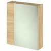 Hudson Reed Fusion Mirrored Bathroom Cabinet (75/25) 600mm Wide - Natural Oak 1 Hudson Reed Fusion Mirrored Bathroom Cabinet (75/25) 600mm Wide - Natural Oak -HEATANDPLUMB Sales hudson reed fusion bathroom cabinet off318