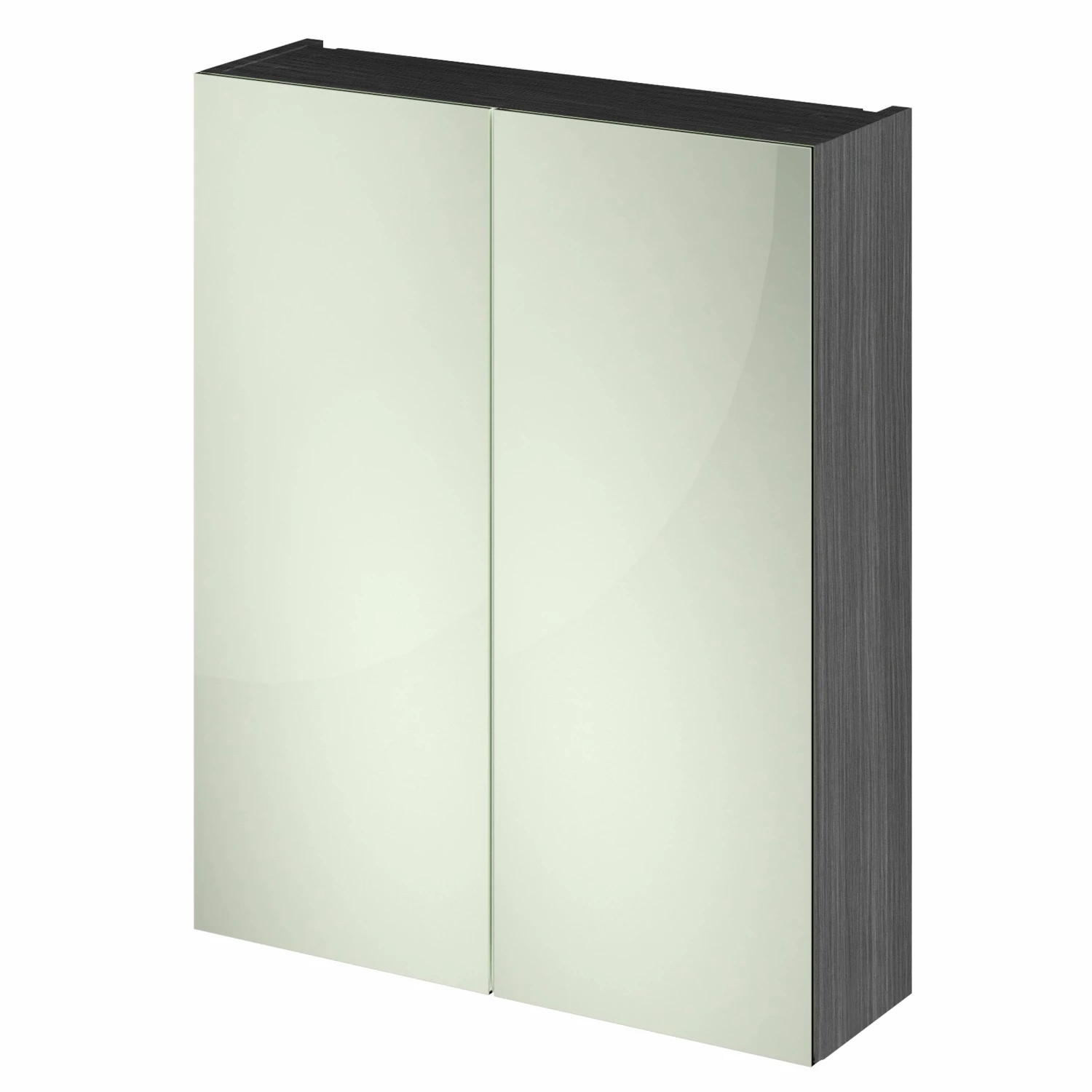 Hudson Reed Fusion Mirrored Bathroom Cabinet (50/50) 600mm Wide - Anthracite Woodgrain 4 Hudson Reed Fusion Mirrored Bathroom Cabinet (50/50) 600mm Wide - Anthracite Woodgrain - Image 2