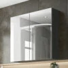 Hudson Reed Fusion Mirrored Bathroom Cabinet (50/50) 600mm Wide - Anthracite Woodgrain