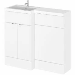 Hudson Reed Fusion LH Combination Unit With 500mm WC Unit - 1000mm Wide - Gloss White -HEATANDPLUMB Sales hudson reed fusion bathroom furniture cbi126 2