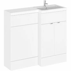 Hudson Reed Fusion RH Combination Unit With 500mm WC Unit - 1000mm Wide - Gloss White 8 Hudson Reed Fusion RH Combination Unit With 500mm WC Unit - 1000mm Wide - Gloss White -HEATANDPLUMB Sales hudson reed fusion bathroom furniture cbi127 3