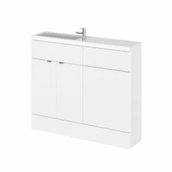 Hudson Reed Fusion Compact Combination Unit With Slimline Basin - 1000mm Wide - Gloss White 11 Hudson Reed Fusion Compact Combination Unit With Slimline Basin - 1000mm Wide - Gloss White -HEATANDPLUMB Sales hudson reed fusion bathroom furniture cbi142
