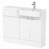 Hudson Reed Fusion RH Combination Unit With Round Semi Recessed Basin 1100mm Wide - Gloss White 2 Hudson Reed Fusion RH Combination Unit With Round Semi Recessed Basin 1100mm Wide - Gloss White -HEATANDPLUMB Sales hudson reed fusion bathroom furniture cbi147