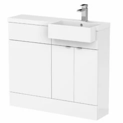 Hudson Reed Fusion RH Combination Unit With Square Semi Recessed Basin 1000mm Wide - Gloss White 5 Hudson Reed Fusion RH Combination Unit With Square Semi Recessed Basin 1000mm Wide - Gloss White -HEATANDPLUMB Sales hudson reed fusion bathroom furniture cbi149