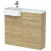 Hudson Reed Fusion LH Combination Unit With Round Semi Recessed Basin 1000mm Wide - Natural Oak -HEATANDPLUMB Sales hudson reed fusion bathroom furniture cbi344