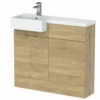 Hudson Reed Fusion LH Combination Unit With Square Semi Recessed Basin 1000mm Wide - Natural Oak 1 Hudson Reed Fusion LH Combination Unit With Square Semi Recessed Basin 1000mm Wide - Natural Oak -HEATANDPLUMB Sales hudson reed fusion bathroom furniture cbi348