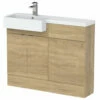 Hudson Reed Fusion LH Combination Unit With Square Semi Recessed Basin 1100mm Wide - Natural Oak 1 Hudson Reed Fusion LH Combination Unit With Square Semi Recessed Basin 1100mm Wide - Natural Oak -HEATANDPLUMB Sales hudson reed fusion bathroom furniture cbi350