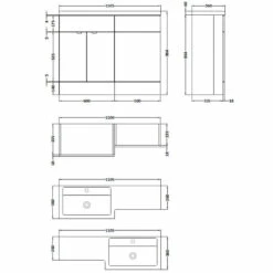 Hudson Reed Fusion RH Combination Unit With L Shape Basin - 1100mm Wide - Natural Oak 10 Hudson Reed Fusion RH Combination Unit With L Shape Basin - 1100mm Wide - Natural Oak -HEATANDPLUMB Sales hudson reed fusion bathroom furniture cbi403 1
